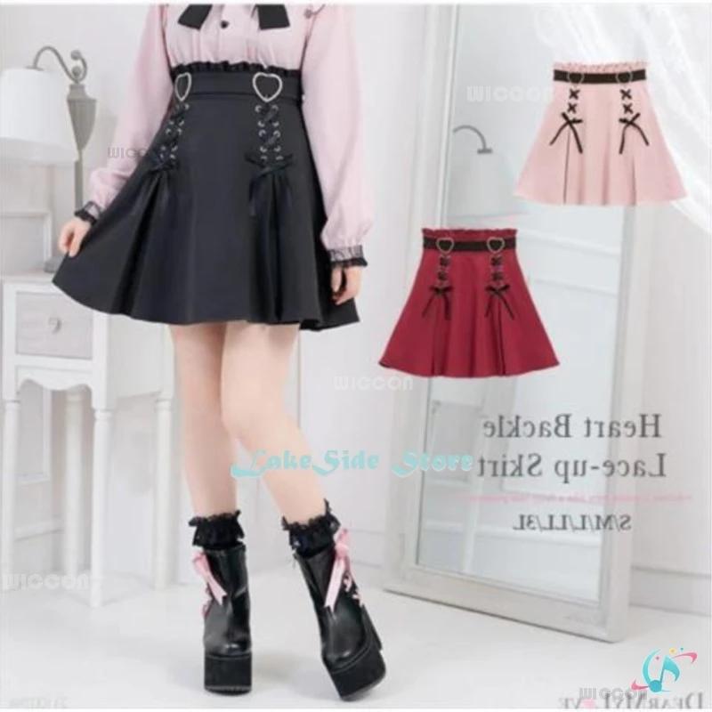 Bow Blouse Jirai kei Lolita Girls Top Women Kawii Pink Black Dress Skirts Long Sleeve Shirt Y2K Cute Sweet Japanese Student Suit