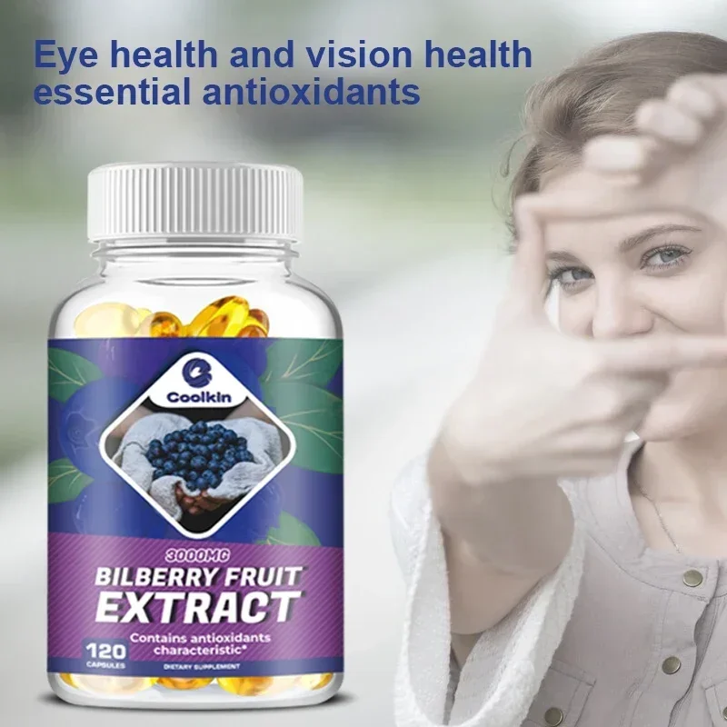 Bilberry Fruit Extract 3000mg - Eye Protection, Relieve Eye Fatigue, Dry Eyes and Vision Health Support