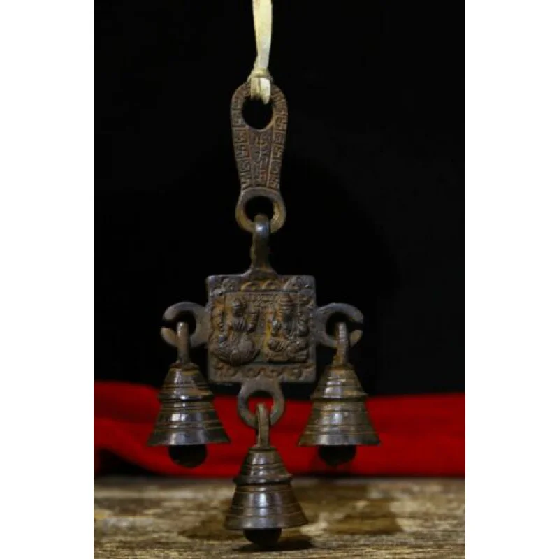 

17cm China Tibet Brass Elephant God of Wealth Wind Chimes Bronze Wind Chimes