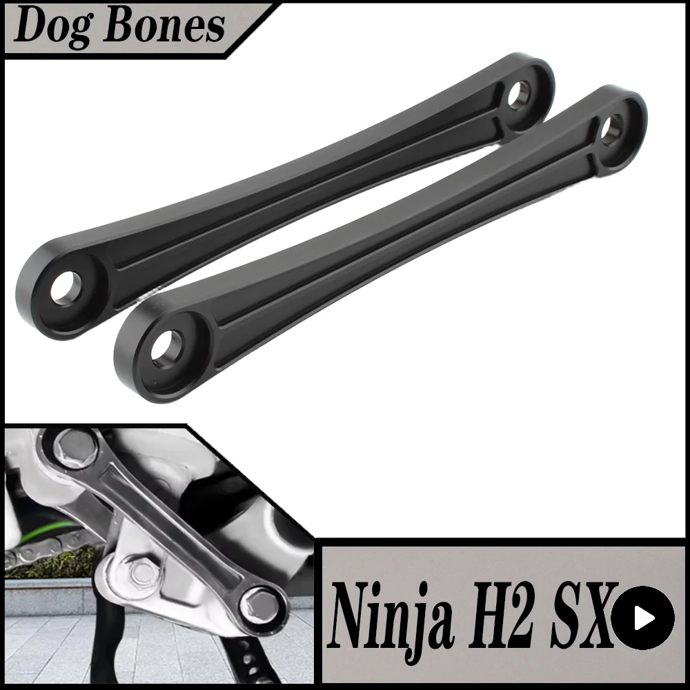 For Kawasaki Ninja H2 SX H2SX 2018-2021 Motorcycle Rear Suspension Lowering Link Kit Dog Bones 30mm Adjustable Aluminum Black