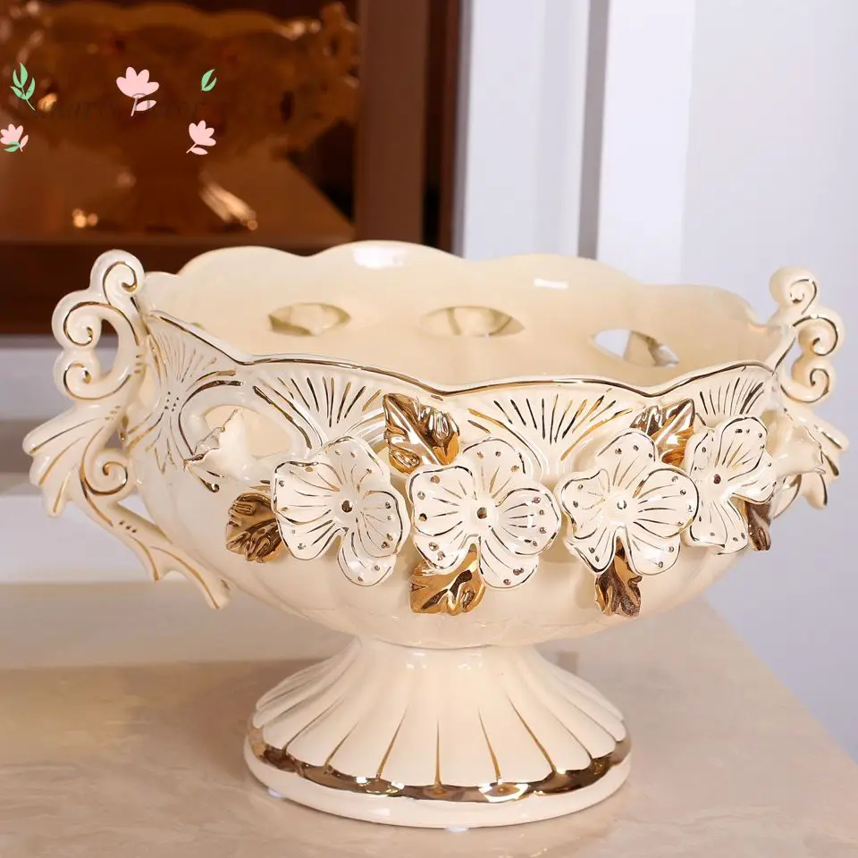 Round fruit plate light luxury style high-end creative north modern living room coffee table ornament