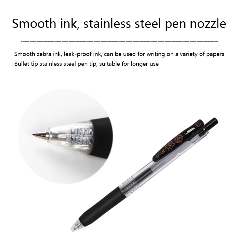 1 Pcs Zebra SARASA Gel Pen JJH15 Push Type Color Water Pens 0.3mm Student Pens for Writing Notes Hand Book Painting Supplies