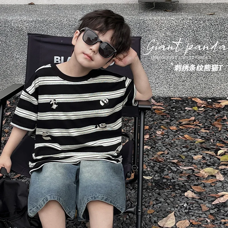 

2024 Summer New Fashion Kids Clothing Kids Baby T-shirt Boys Short Sleeved Comfortable Casual T-shirt Boutique Clothing