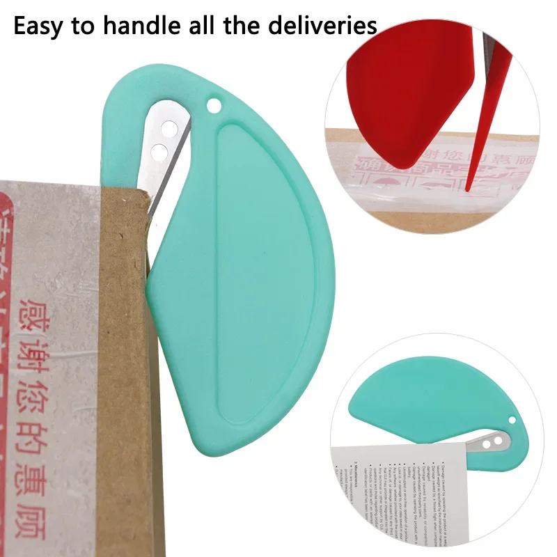 Plastic Mini Letter Opener, Color Box Pocket Cutter, Envelope Opener, Rope Cutter, Wire Cutter Blade