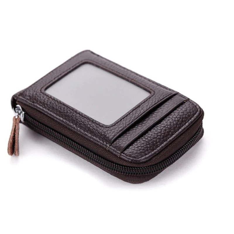 

Mini Card Holders For Women Men PU Leather Credit Card Holder Bags Fashion Blocking Zipper Pocket Bag Coin Purse Unisex