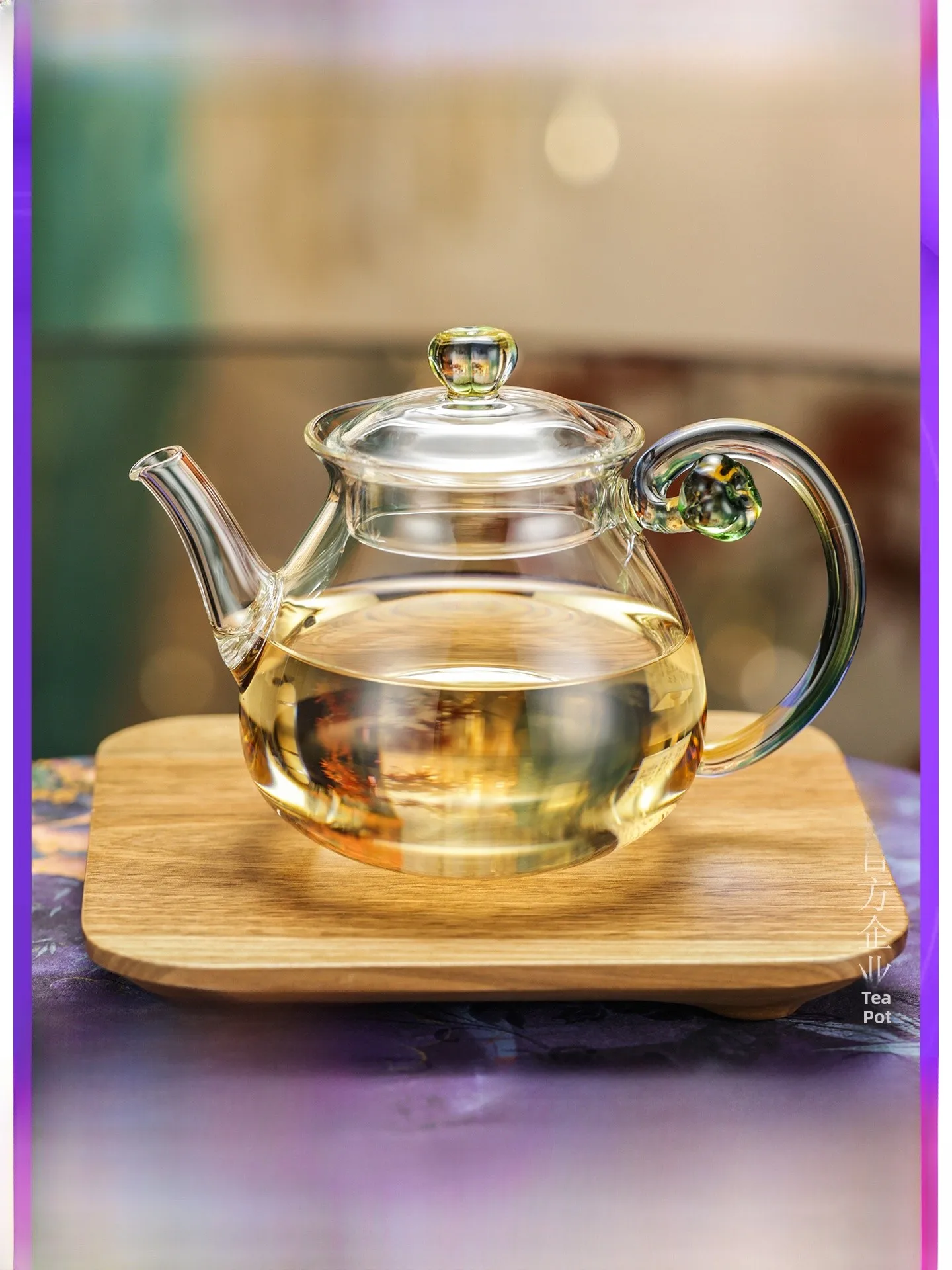 

Стеклянный чайник Heji Store, прозрачный, с узором лотоса, для зеленого чая, набор для чаепития Гунфу, 320 мл, термостойкие стеклянные чайные принадлежности