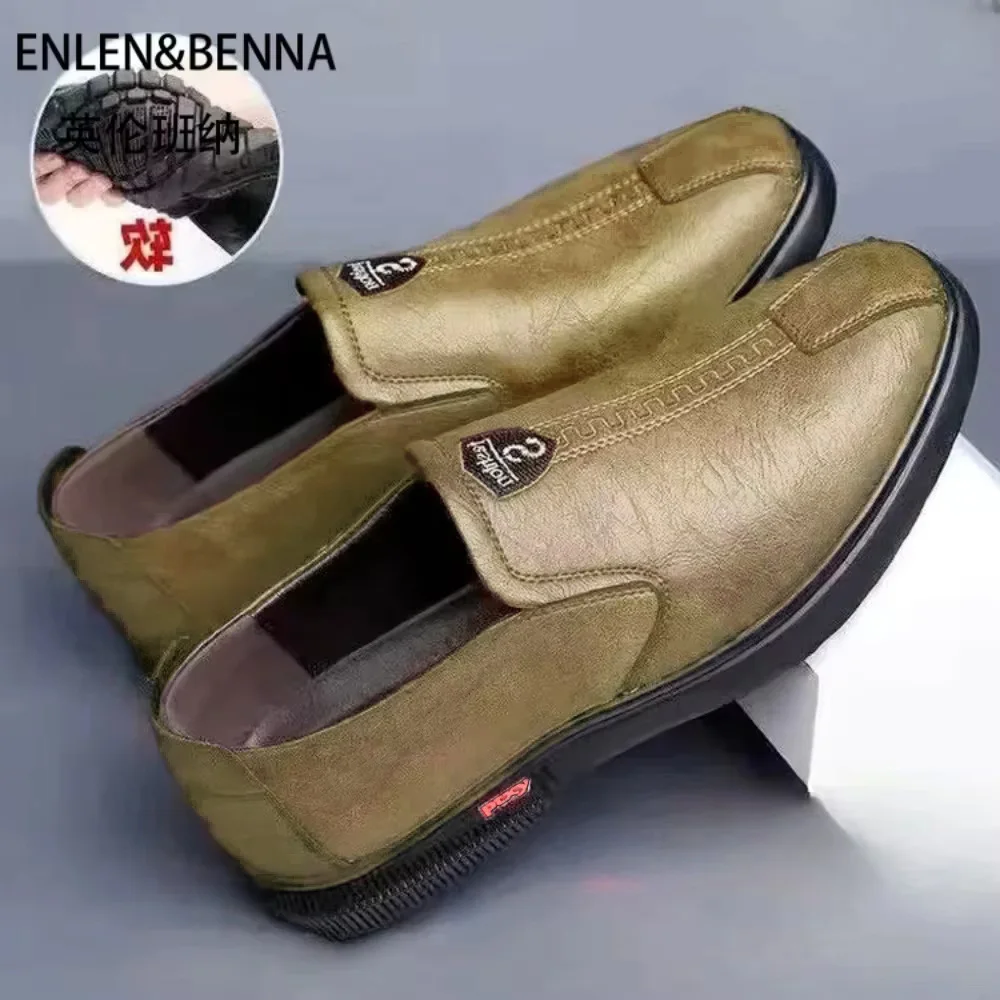 Men's shoes comfortable fashion synthetic leather shoes soft sole soft surface non-slip men's leather shoes image 3