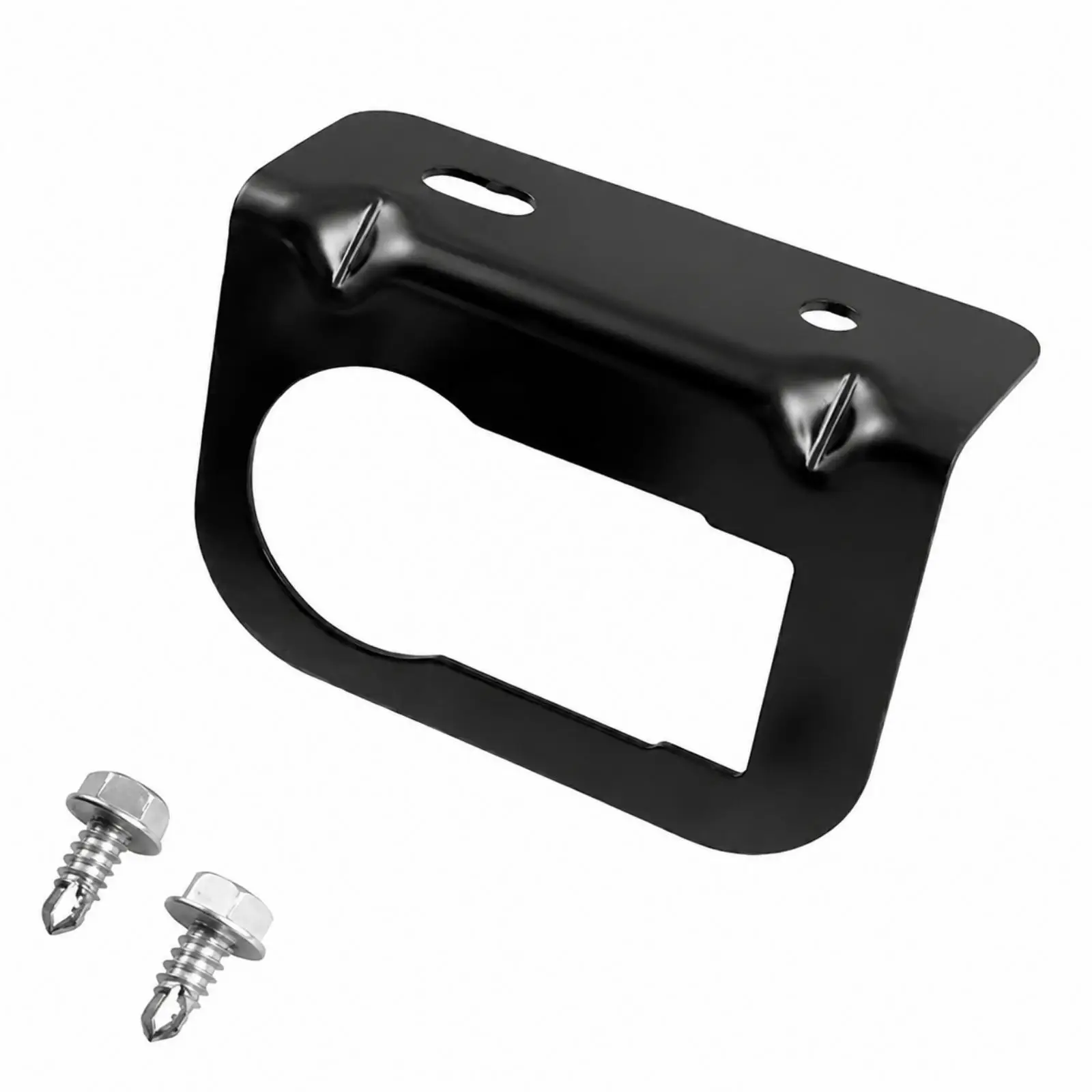 Black Trailer Wiring Connector Bracket Fixed Mounting Plate for Truck SUV Towing Hitch Accessory Kit
