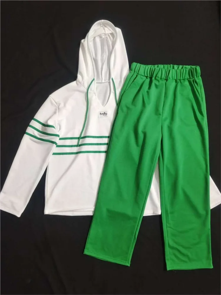 

Spring Autumn New Women's Two Piece Set Fashion Trend Hooded Tops Solid-colored straight-leg pants sets Casual ladies clothing