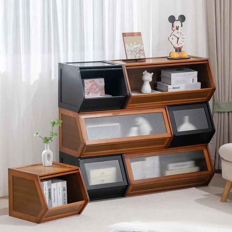 Multifunctional stackable storage cabinet Covered sundries  box Storage organizing box Household storage box Bedside