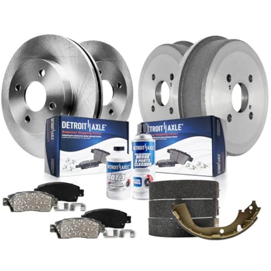 

Передние дисковые тормозные роторы, керамические тормозные колодки для Toyota Corolla Chevrolet Prizm 1998-2002 годов, сменные задние тормозные барабаны, тормозные колодки