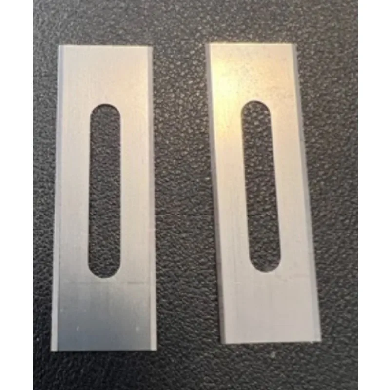 57x19x0.4mm HSS SK2 Titanium Tungsten Steel Blades Film Cutting Knife Double Edge Waist Hole Slitter Blade for Film