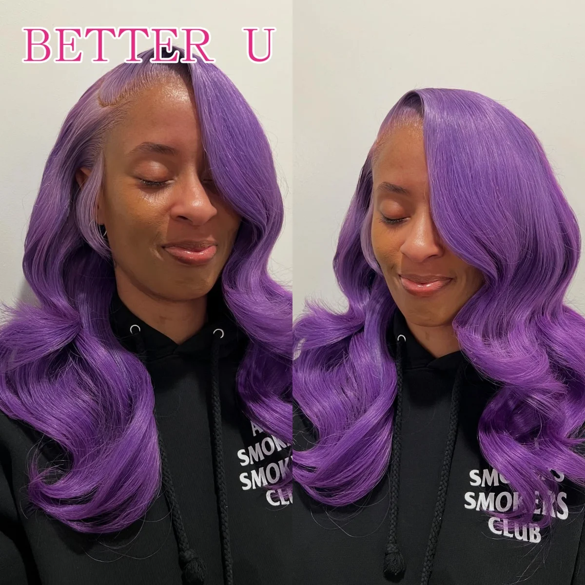 

13x4 Dark Purple Transparent Lace Front Human Hair Wig Body Wave Blonde Colored Human Hair Lace Front Wig Pre Plucked For Women