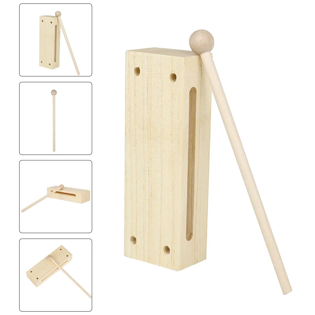 

Double Tone Bangzi Rhythm Block Square Hand Percussion Blocks Claves Musical Instrument Wooden Kids Instruments Baby