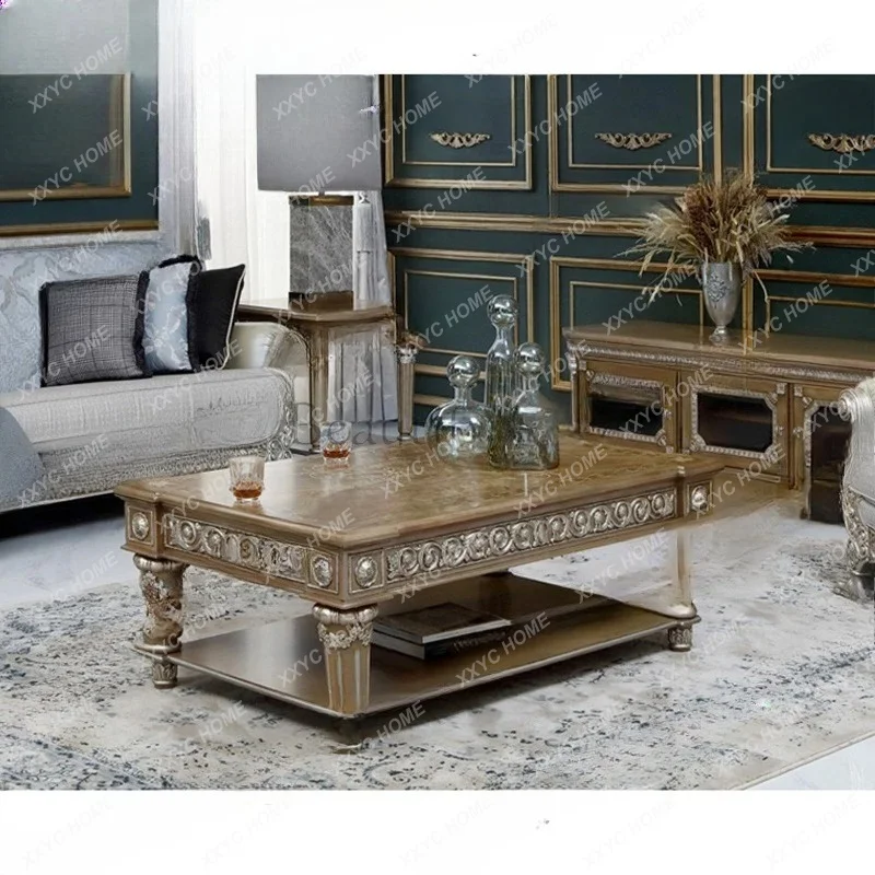 

neoclassical villa coffee table living room mahogany carved furniture light luxury tea table furniture