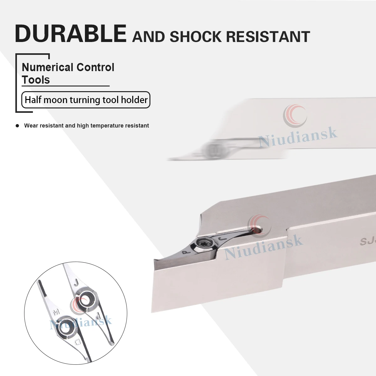 

SJJPR Series CNC Mechanical Lathe Cutting Tool Half-Moon-Shaped Turning Tool Holder VCGX PJ/DM Double Edged Bending Moon Blades