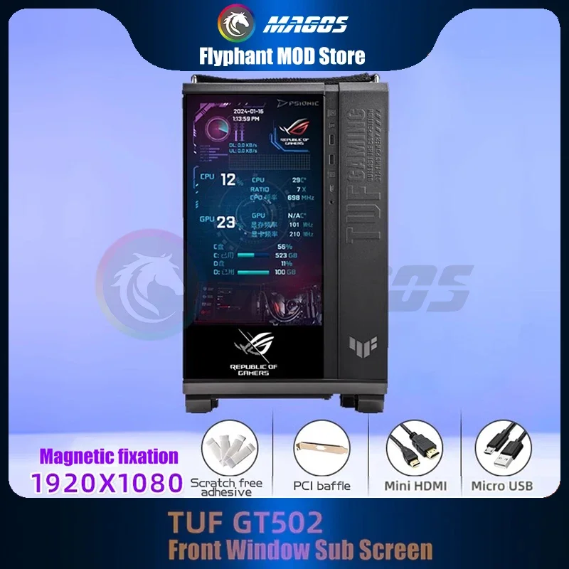 ASUS TUF GT502 Cabinet Front Panel Monitoring Screen HD 1920X1080 For V2 Model Case