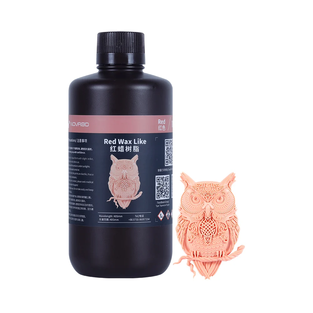 NOVA3D Red Wax Resin 3D Printer UV Resin Impresora 3D Printing High Precision Material UV Resin Printing Red Wax Resin Liquid