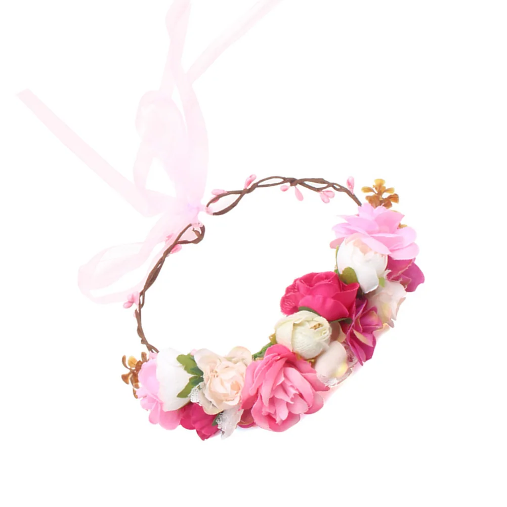 

Simulated Wreath Hairband Floral Girl Headband Cute Decorative Accessories High Quality Soft Fabric Princess Style Wedding