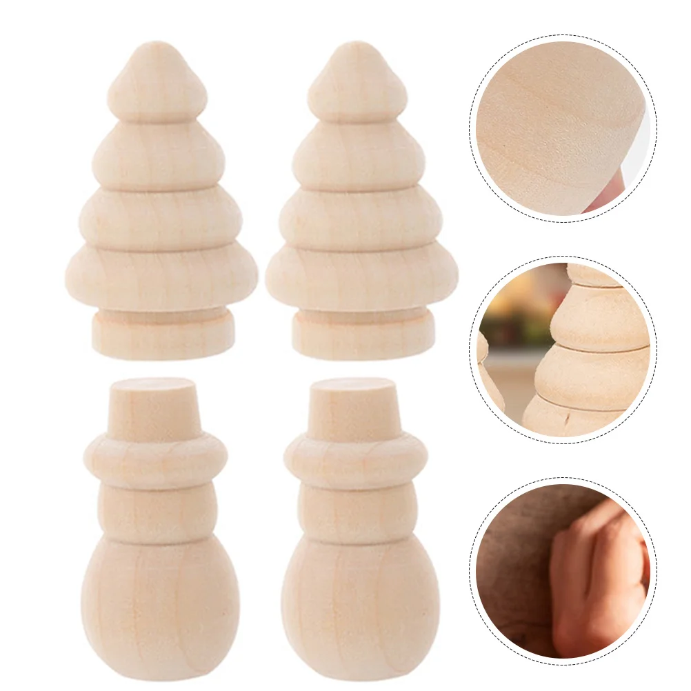 

20Pcs Wooden Snowman Xmas Tree DIY Blank Shapes Smooth Edges Christmas Ornament for Holiday Decor Wooden Snowman