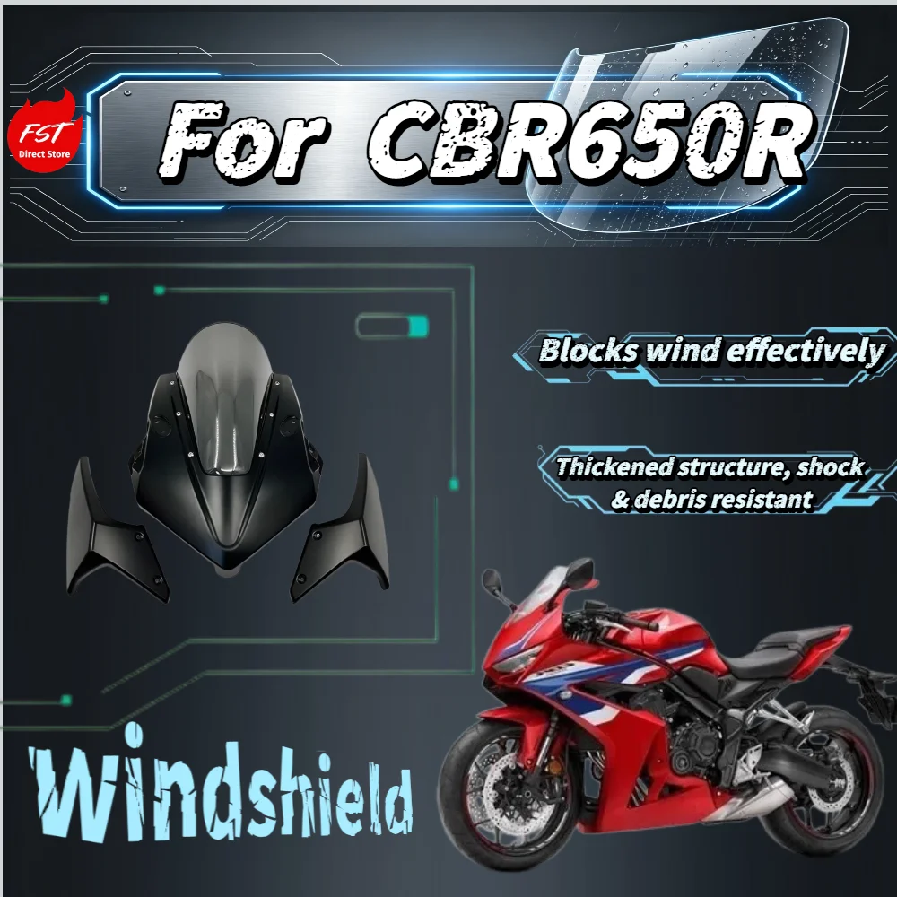 

For CBR650R Motorcycle Modified Racing Integrated Windshield Heightened Wind Deflector Spoiler Winglet Accessories