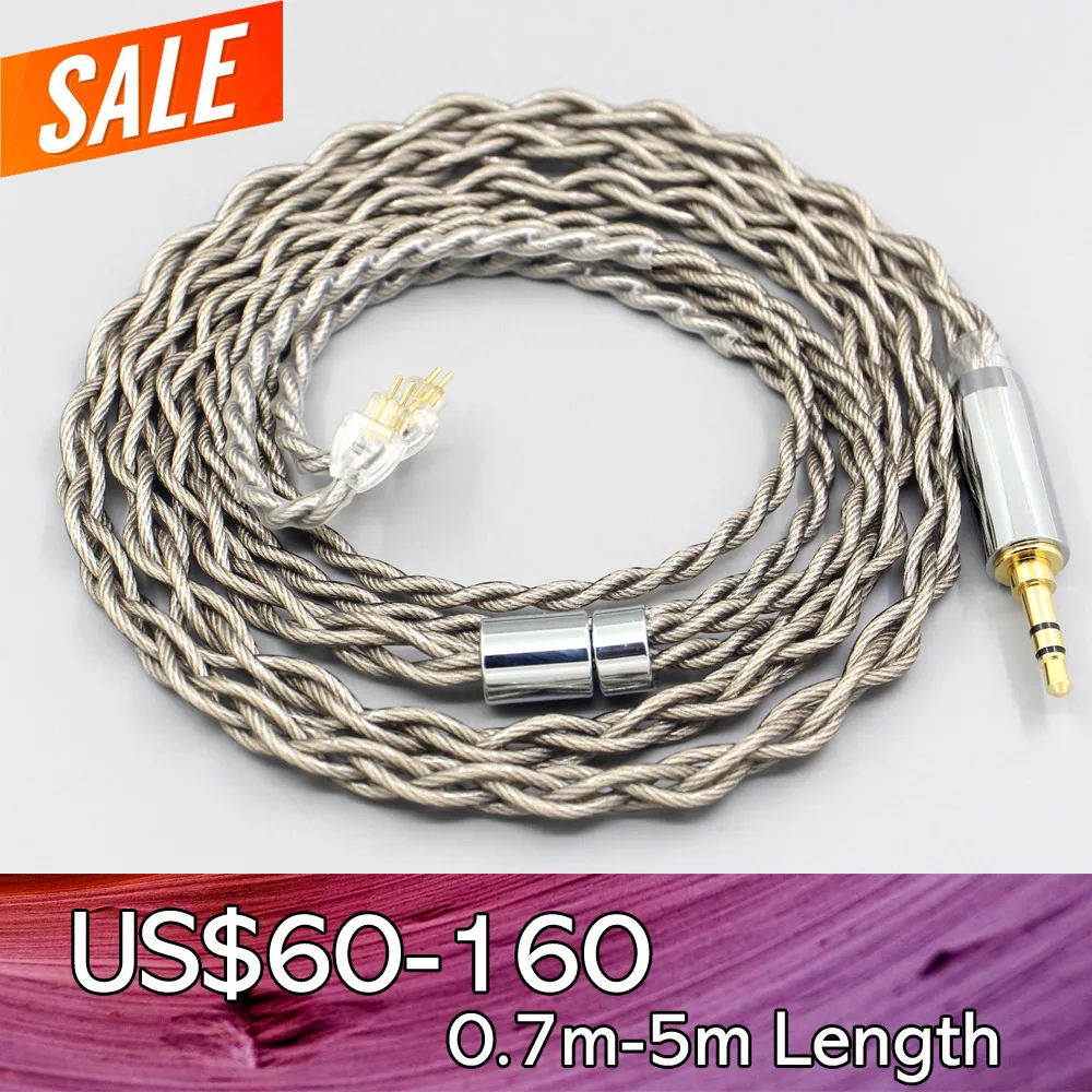 

99% Pure Silver + Graphene Silver Plated Shield Earphone Cable For AUDEZE iSINE 10 20 LX LCDi3 LCDi4