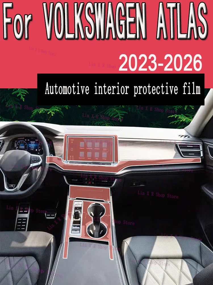 フォルクスワーゲン-アトラス-2023-ギアボックスパネルナビゲーションスクリーン自動車内装-tpu-保護フィルムカバー傷防止ステッカー