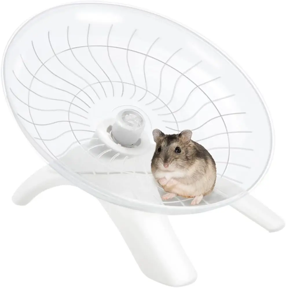 

KLYM-Running Wheel for Hamster, Silent Exercise Wheel, Running Wheel for Dwarf Hamsters, Gerbil Mice, Small Animals, White