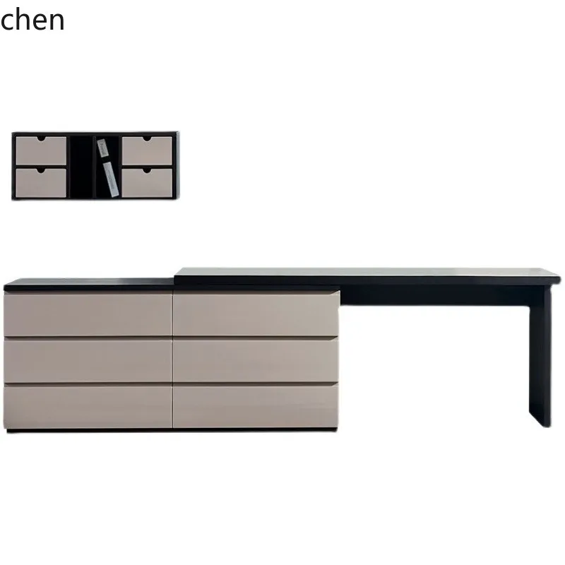 LXC Lacquered Dressing Table Bedroom TV Cabinet Desk Integrated Extendable Makeup Table
