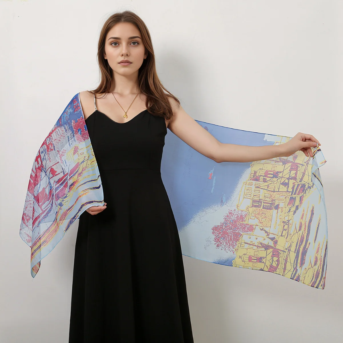 Chal de moda para mujer, bufanda larga estampada, Pashmina con estilo elegante, ligera, estolas de 150x50cm