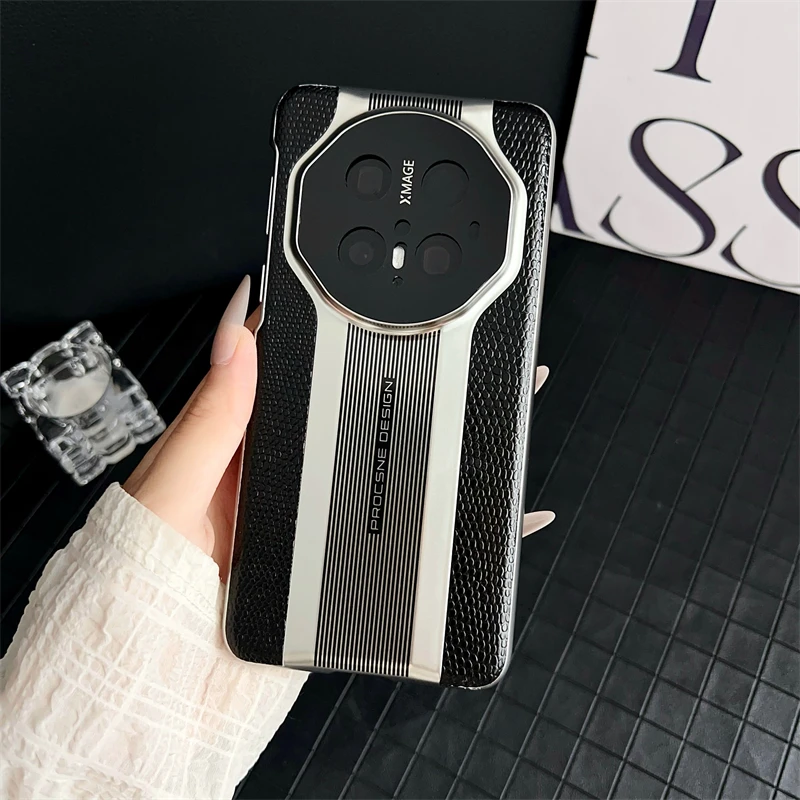 

Чехол для Huawei Mate 70 Pro 60 Mate 50 50 Pro 40, роскошный текстурированный трек, жесткая задняя крышка с гальванической рамкой, чехол для телефона