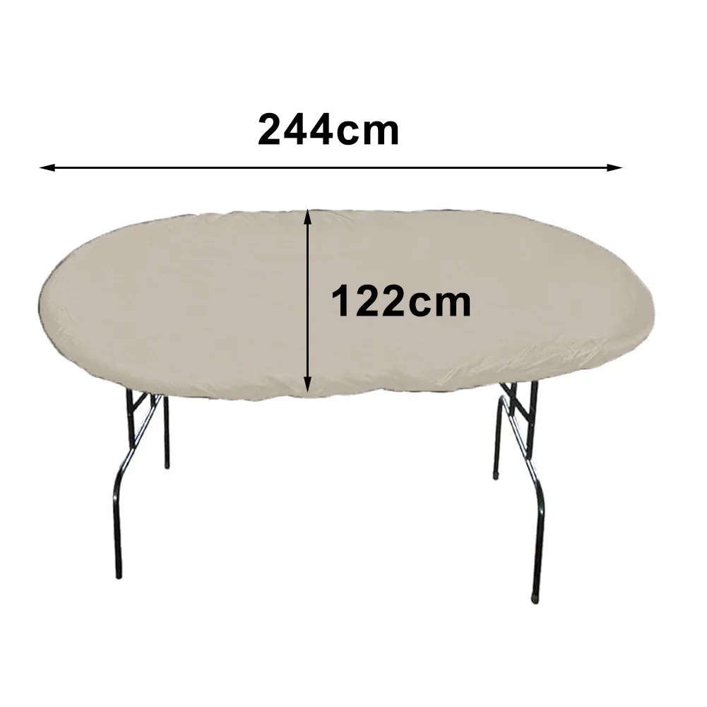 Oval Shape Poker Table Cover Featuring Waterproof 420D Oxford Fabric and Adjustable Drawstring to Prevent Wind Displacement