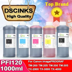 1000ML*5 PFI120 PFI 120 Dye Ink For Canon PFI120 Dye Ink TM-200 TM-205 TM-300 TM305 200 205 300 305 printer BK C M Y MBK