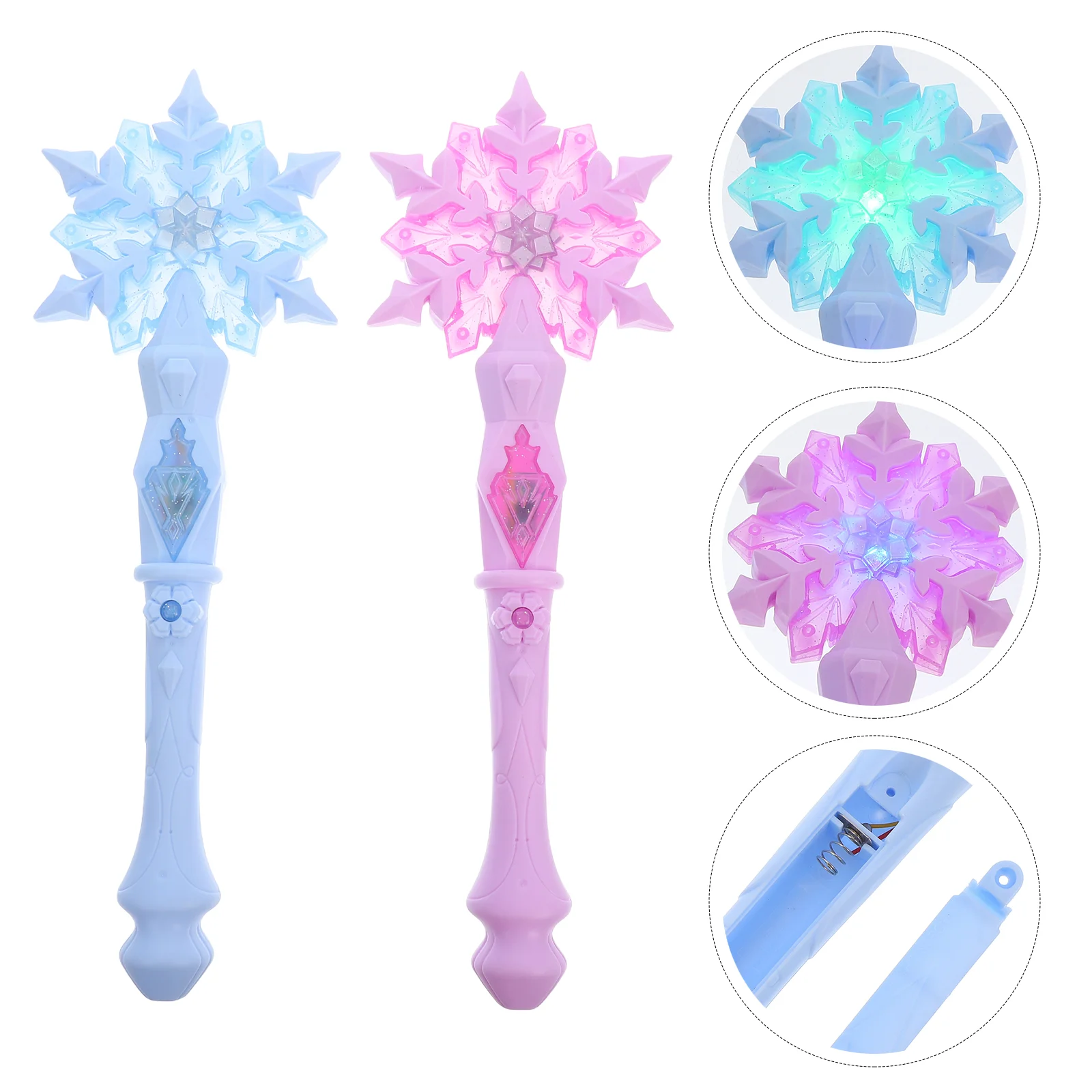 

Snow Wand Girl Fairy Luminous Snowflake Glow Sticks Glowing Photo Prop Party Favors Light up Stacked Toys