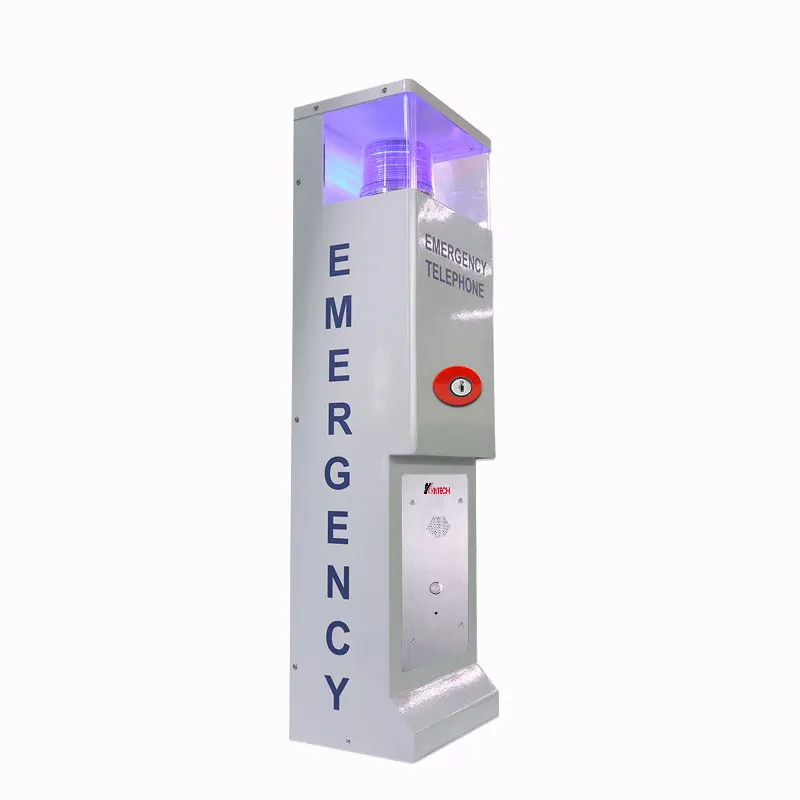 KNTECH Blue Light Station Emergency Telephone IP Version Auto Dial Emergency Roadside Telephone with Pole Stand KNZD-25