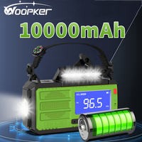 Woopker FM Radio 10000mAh MD-091P Multifunctional AM/FM/NOAA Emergency Solar Hand Crank Rechargeable Portable Radio with Display