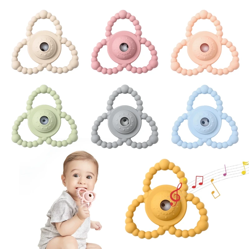 ซิลิโคนเด็ก Rattle Toy Montessori การศึกษา Rattle ของเล่นสำหรับทารกซิลิโคนเกรดอาหาร BPA ฟรีเด็กแรกเกิด Teether ของขวัญ