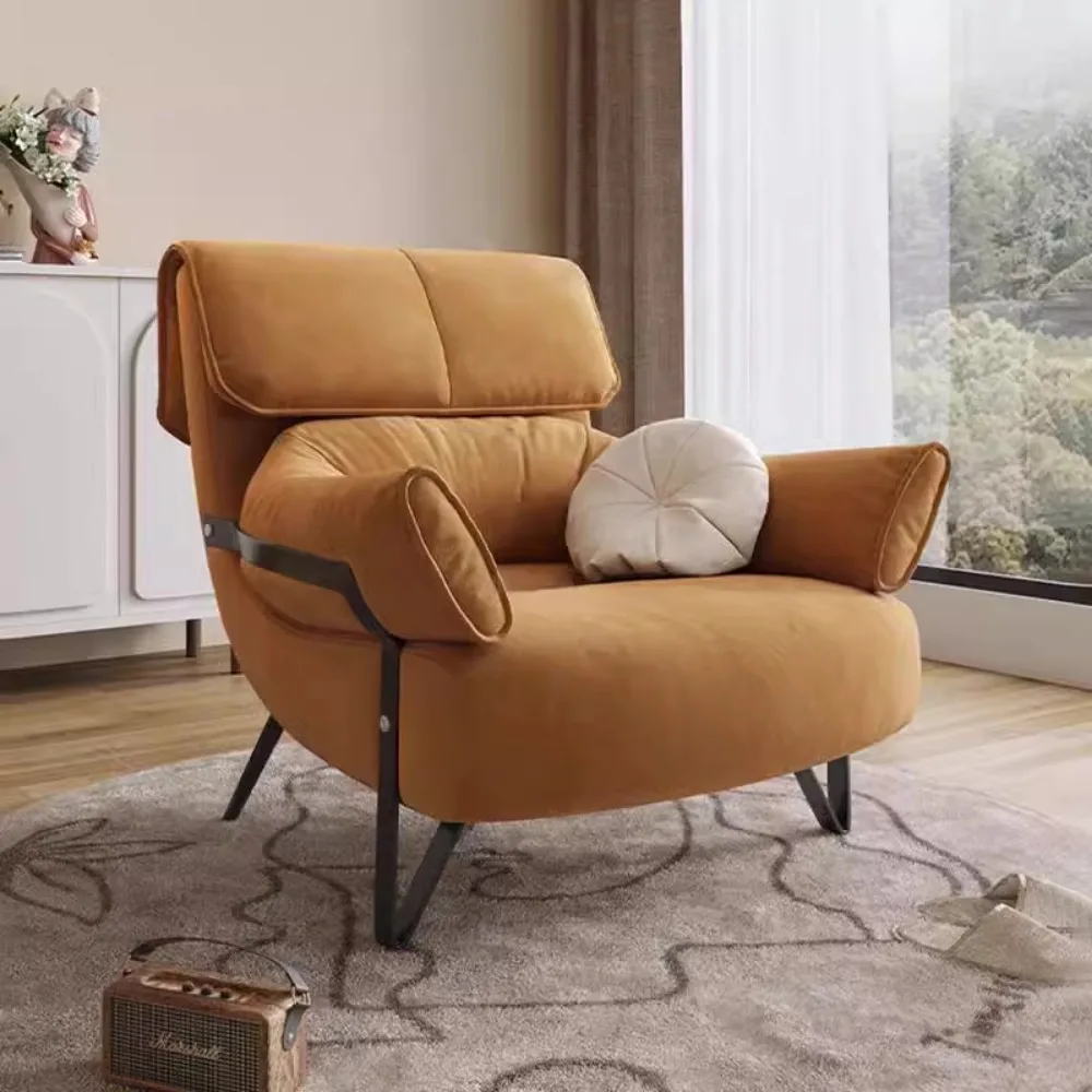 Luxury Fluffy Armchair Cozy Living Room Back Support Chair Nordic Design Bedroom Decor Perfect For Adults Relaxation Decoraction
