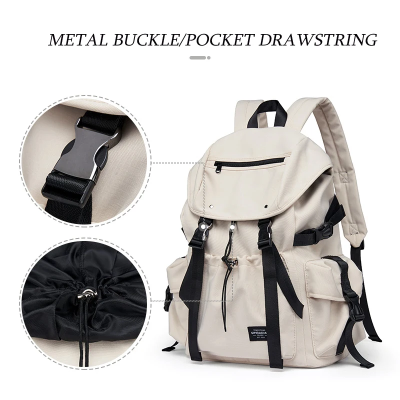MOYYI Men 15.6Inch Laptop Backpack Oxford Personalized Waterproof Teenage Drawstring Schoolbag Outdoor Hiking Travel Backpack