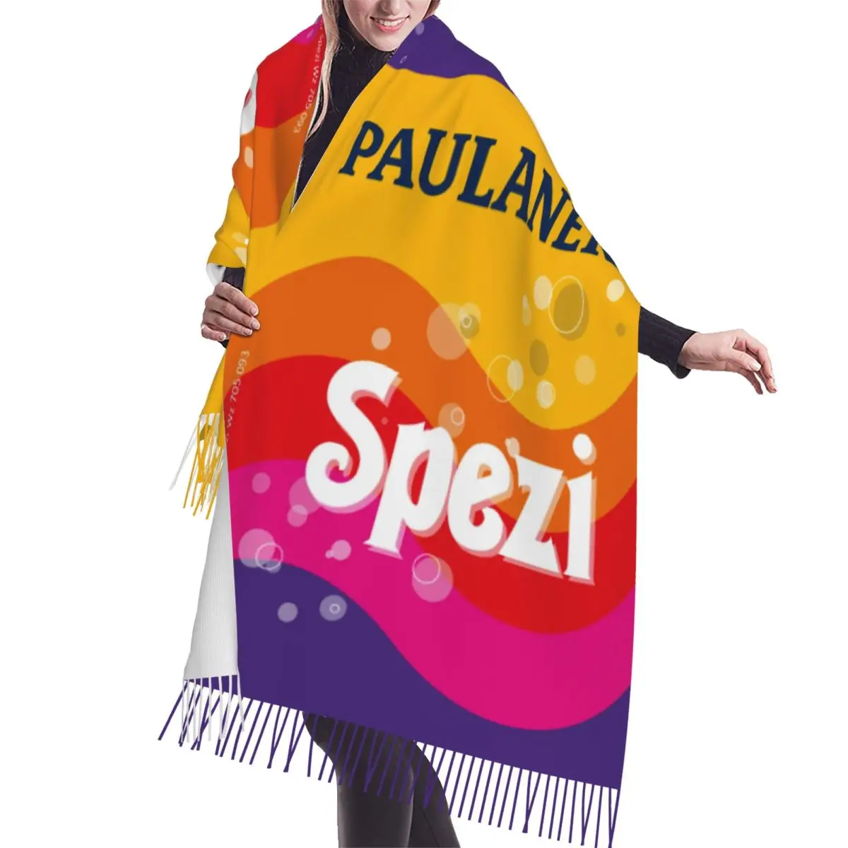 

Custom Female Long P-paulaners Spezi Love Scarves Women Winter Fall Thick Warm Tassel Shawl Wrap Drink Lover Scarf