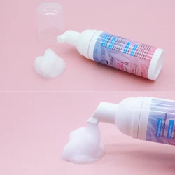 60ml Eyelash Cleansing Mousse Set Eyelid Foaming Cleaner Pump Design Eyelash Extension Washing Brush No Stimulation Makeup Clean