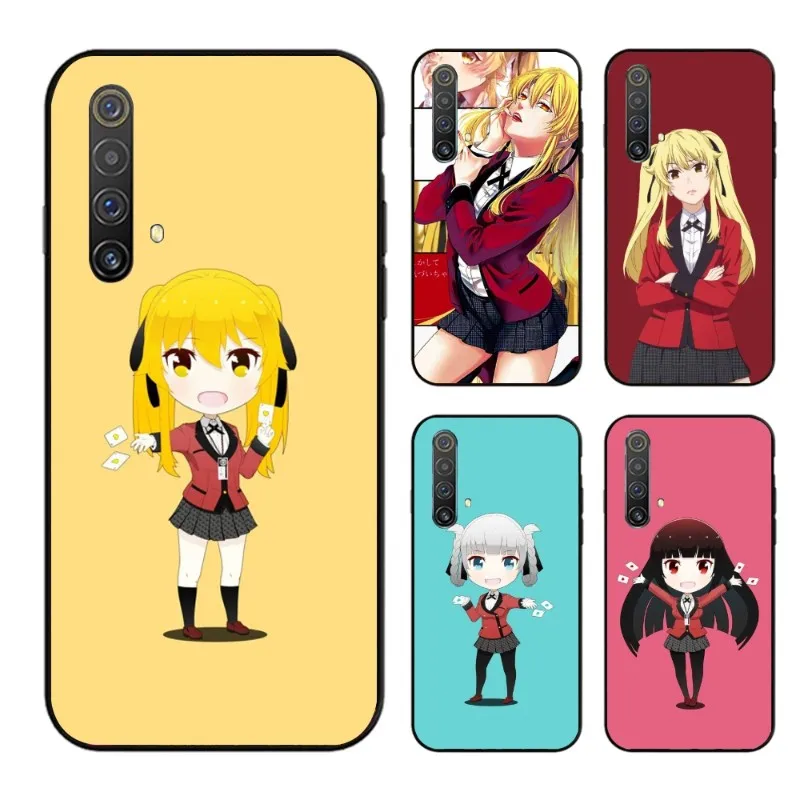 Anime Kakegurui Mary Cell Phone Case for OPPO Find X5 X3 X2 A93 Reno 8 7 Pro A74 A72 A53 Black Soft Phone Cover Funda