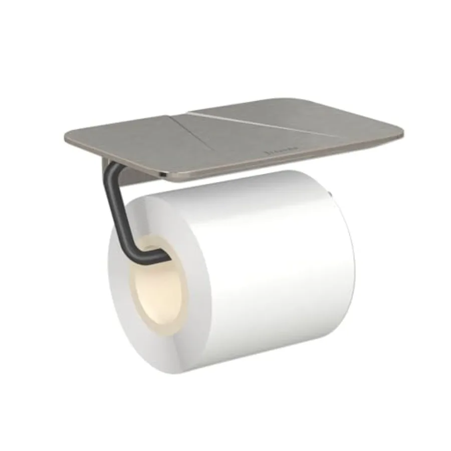 

Держатель для туалетной бумаги из нержавеющей стали с полкой для ванной комнаты, туалета, нержавеющий матовый никель, клей или настенное крепление.