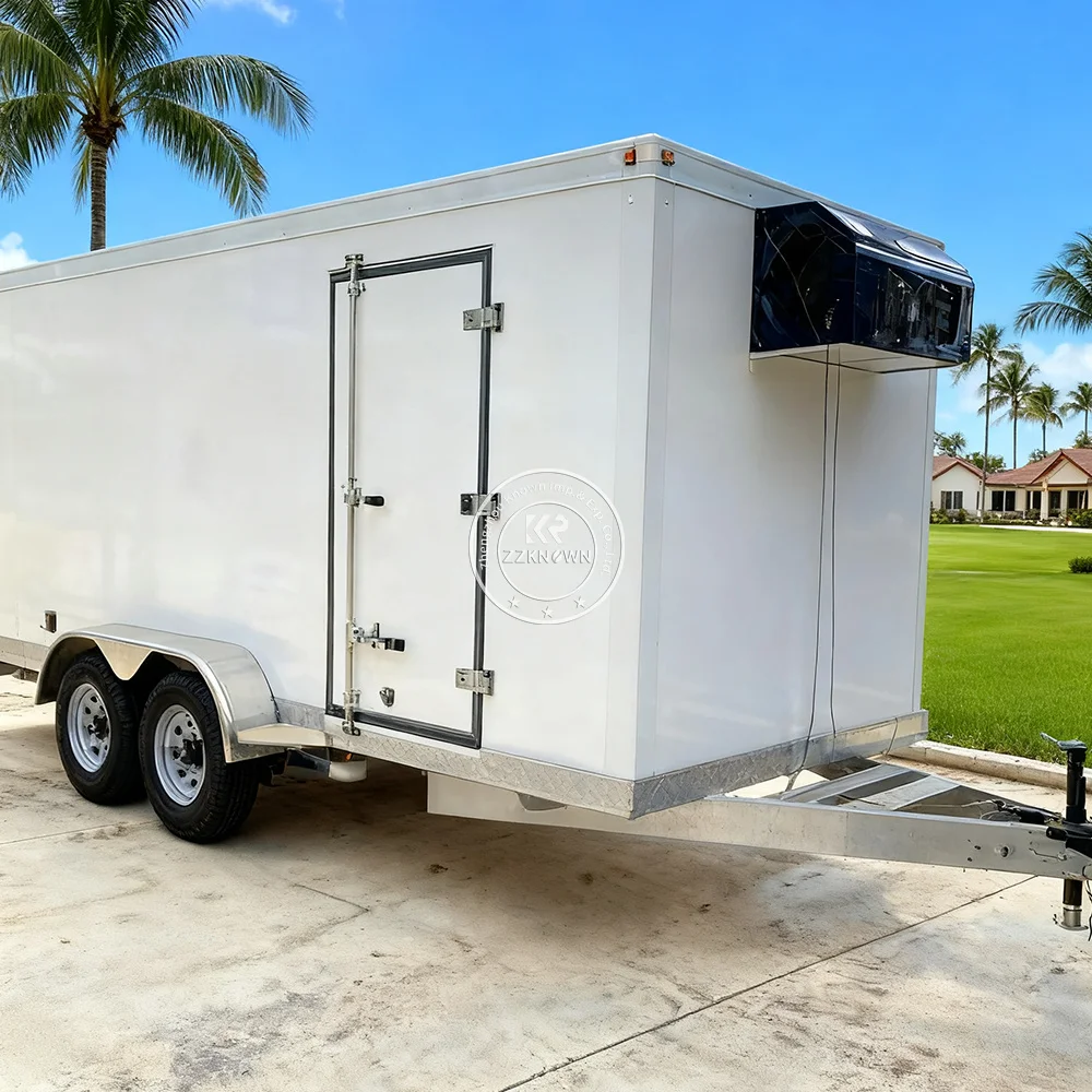 Aanpasbare gekoelde aanhangwagen te koop Nieuwe koelaanhangwagen Koude opslagtrailer voor diepvries en drank