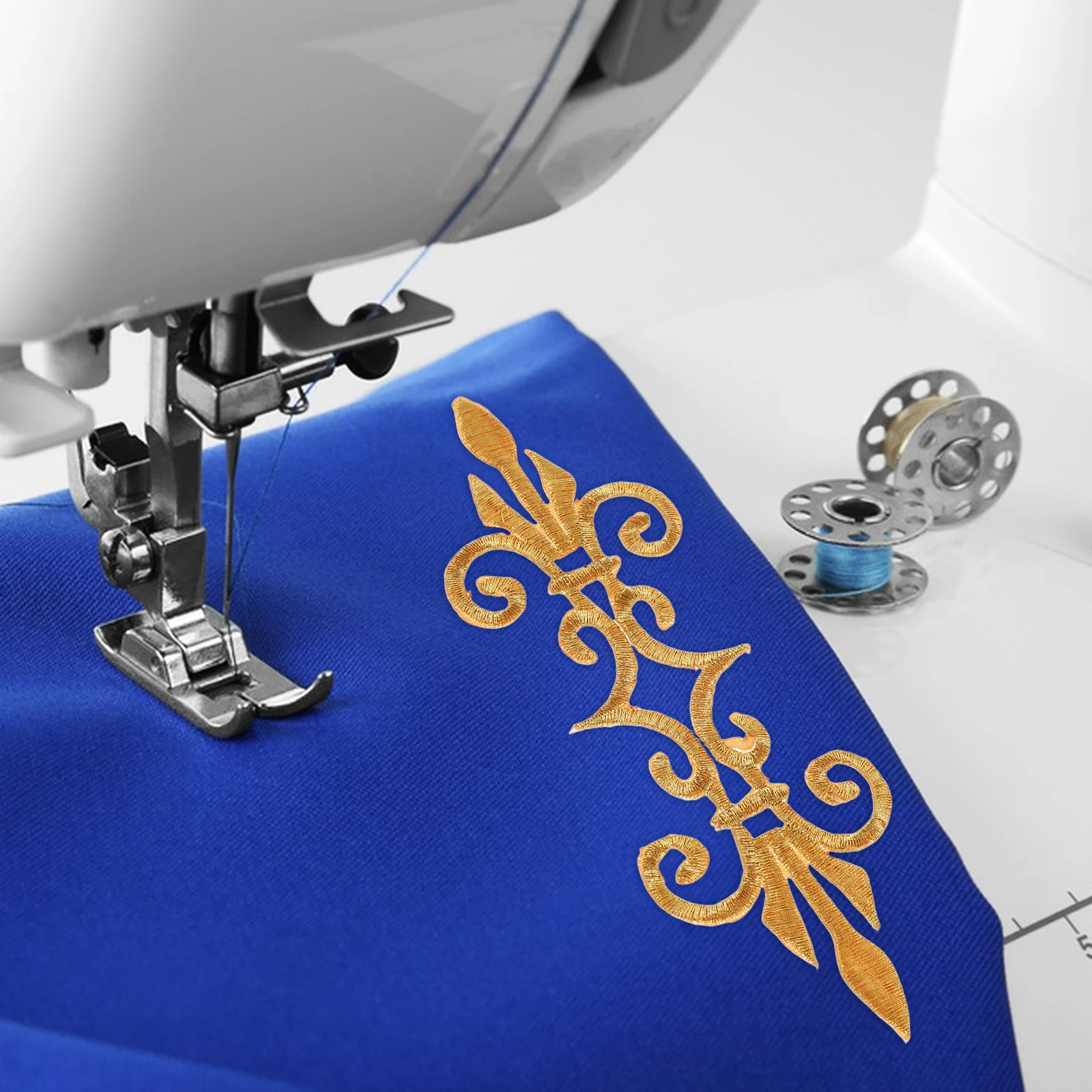 

6Pcs Honeysuckle Embroidery Cloth Patch Flower Applique IronOn Vintage Wedding Garment Accessories Retro Fabric Patches