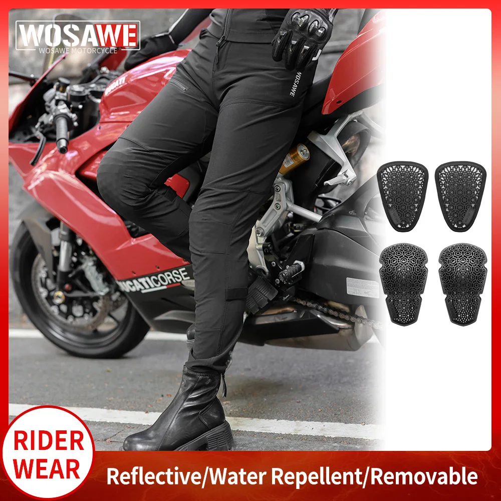 

WOSAWE Motorcycle Style Pants Off-road Motocross Trousers Hip Knee Pads Water Repellent Windproof Outdoor Riding Pants Men Women