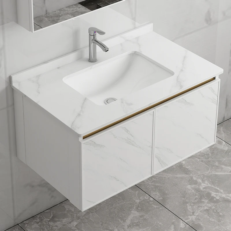 

Slate Space Aluminum Bathroom Cabinet Washbasin Cabinet Combination Bathroom Washbasin Washbasin Small Apartment Balcony Surface