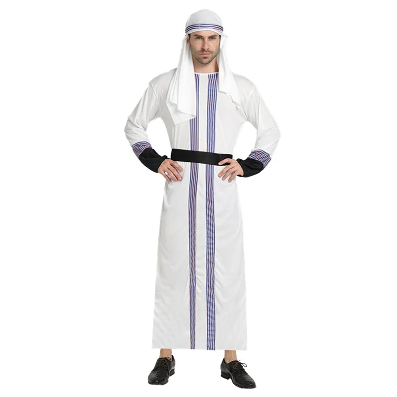 Adults Men Arab Robe Role Play Costume King Prince Dubai  Clothing  Carnival Dance Party Supplies   Cosplay Halloween