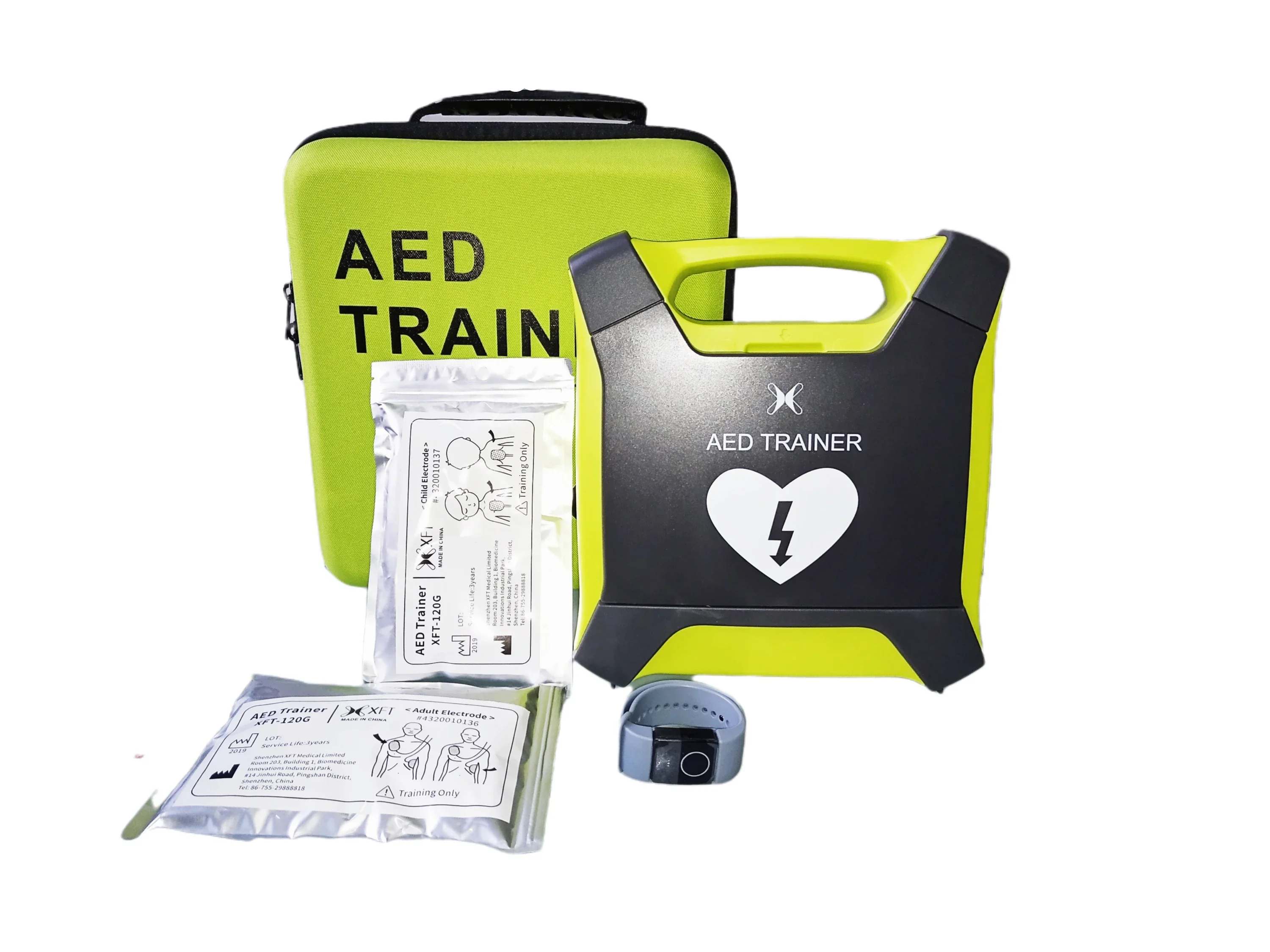 

New AED Trainer With CPR Feedback Built-in 4 languages With CPR Wristband English+Chinese+Spanish+French