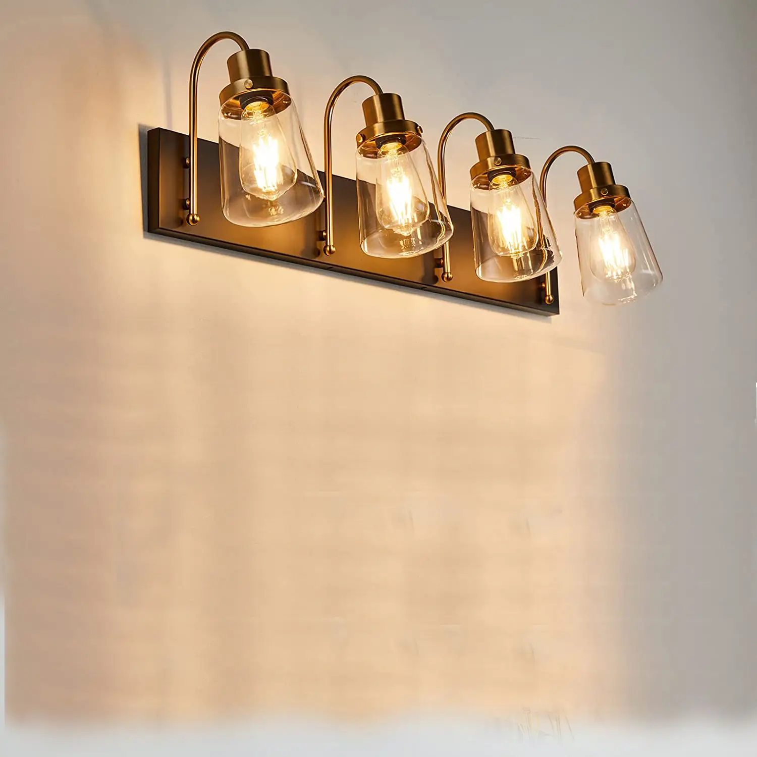Europe Vintage Bronze Wall Light Glass Shade Bedroom Bathroom Toilet Makeup Mirror Front Lamp E14 Bulb Replacable